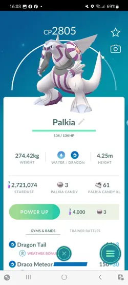 Pokemon Go Legendary Palkia ( Normal ) - Image 1