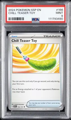 2024 POKEMON SSP EN-SURGING SPARKS #166 CHILL TEASER TOY PSA 9 - Image 1