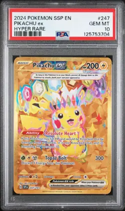 (PSA 10) Pokemon: Surging Sparks - Pikachu ex #247 [Hyper Rare] - Image 1