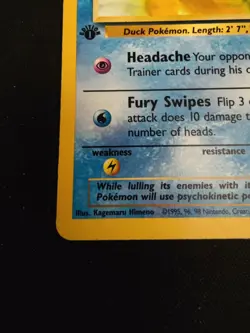 TCG Pokemon 1999 Fossil 1st Edition Psyduck 53/62 Common - Image 5