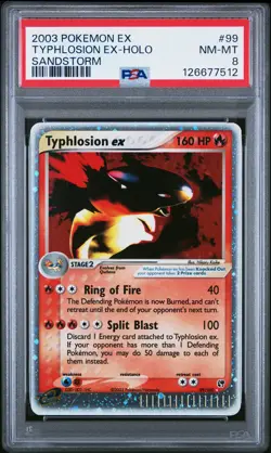 2003 POKEMON EX SANDSTORM #99 TYPHLOSION EX-HOLO PSA 8 - Image 1