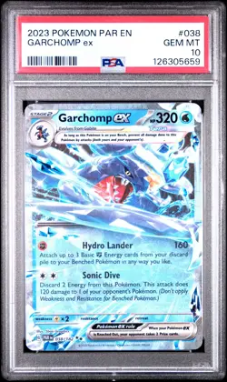 2023 POKEMON PAR EN-PARADOX RIFT #038 GARCHOMP EX PSA 10 - Image 1