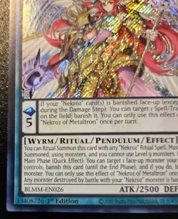 Nekroz Of Metaltron BLMM-EN026 1st Edition Secret Rare Monster Mayhem Yu-Gi-Oh! - Image 4