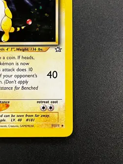 Ampharos 1/111 - Neo Genesis Holo Rare Swirl Crown Vintage Pokemon TCG Card NM - Image 3