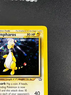 Ampharos 1/111 - Neo Genesis Holo Rare Swirl Crown Vintage Pokemon TCG Card NM - Image 4
