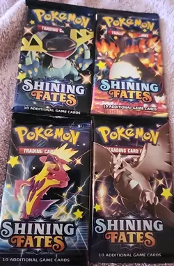 Pokemon TCG Shining Fates 4 ART CARD PACKS CHARZARD!! SEALED - Image 1