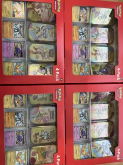Pokemon 4 Pack Mini Tins + 4 Promo Cards - 151 SAMS CLUB EXCLUSIVE 4boxes sealed - Image 1