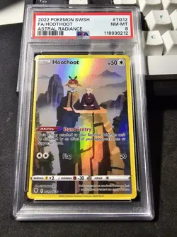 Pokemon 2022 Hoothoot TG12 Full Art Astral Radiance NM-MT PSA 8 - Image 1
