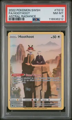 Pokemon 2022 Hoothoot TG12 Full Art Astral Radiance NM-MT PSA 8 - Image 3