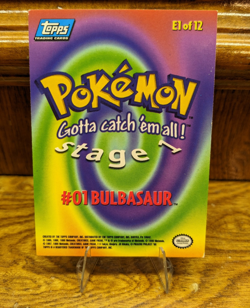 Pokemon #01 Bulbasaur Stage 1 Topps E1 of 12 - Image 2