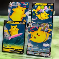 Pokemon TCG Chinese Flying Pikachu Surfing Pikachu lots of 4 - Image 1