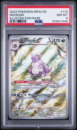 PSA 8 NIDOKING 174/165 S&V 151 MEW EN ILLUSTRATION RARE POKEMON CARD - Image 1
