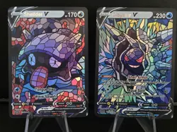 Shellder & Cloyster CUSTOM Stained Glass Holo Cards -Display Only - Image 2