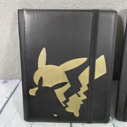 2 Pokemon TCG Ultra PRO Pikachu 9-Pocket Premium Binders Black Gold 360 Cards - Image 2