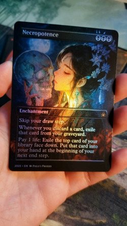 Necropotence FOIL Proxy Playtest Card Custom Anime Magic Girl Skull Art Design - Image 2