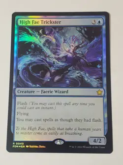 MTG - High Fae Trickster - Foundations Foil Rare Faerie Wizard Flash - Image 1