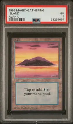 Island - Alpha - MTG - Near Mint - PSA 7. See my Store for many more. - Image 1