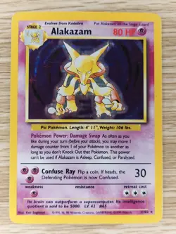 Pokemon 1999 Alakazam Base Set Holo Rare 1/102 HP - Image 1