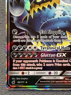 Guzzlord GX 63/111 Crimson Invasion Pokemon Card Full Art Rare Holo NM - Image 5