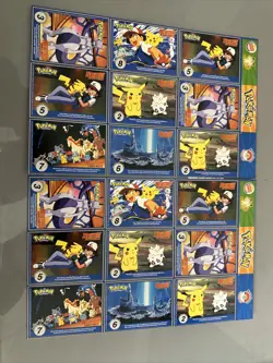 POKEMON 1ST MOVIE CARDS 1999 BURGER KING #9 MASTER TRAINER SET UNCUT SHEET 9CARD - Image 4