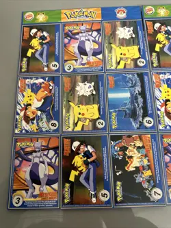 POKEMON 1ST MOVIE CARDS 1999 BURGER KING #9 MASTER TRAINER SET UNCUT SHEET 9CARD - Image 5