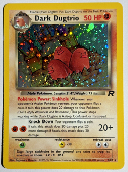 Pokemon TCG Dark Dugtrio Rare Holo Card #6/82 Team Rocket W/SWIRL 🌀 - Image 1