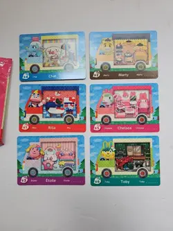 Nintendo amiibo Animal Crossing Sanrio 6 Regular Cards Chai Marty Rilla Toby - Image 1