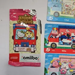 Nintendo amiibo Animal Crossing Sanrio 6 Regular Cards Chai Marty Rilla Toby - Image 3
