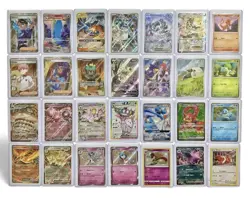 28 Pokemon Cards, Fusion Strike Celebi V 245, Reshiram/Charizard GX 20 & Promo’s - Image 1