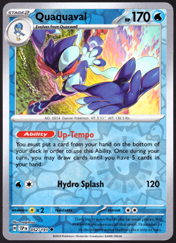 Quaquaval 052/191 Reverse Holo Surging Sparks Pokemon Card LP - Image 1