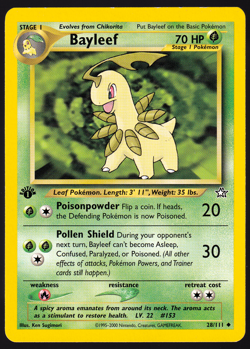 Bayleef 1st Edition 28/111 Neo Genesis Pokemon TCG Card LP - Image 1