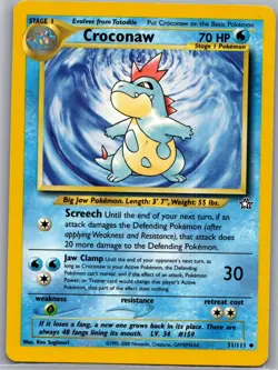 Croconaw 31/111 Non Holo Neo Genesis - Pokemon Card - NM - Image 1