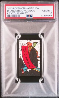 2013 Pokemon Hanafuda Kanto January DRAGONITE / GYARADOS PSA 10 - Image 1
