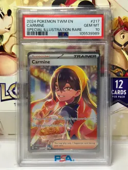 2024 Pokemon SV Twilight Masquerade TWM EN Carmine #217/167 PSA 10 - Image 1
