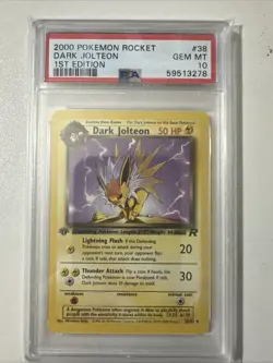 Pokemon PSA10 1st Edition Dark Jolteon 38/82 Team Rocket - Image 1
