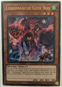 YuGiOh Libromancer Geek Boy Ultra Rare 1st Edition MP23-EN001 - Image 1