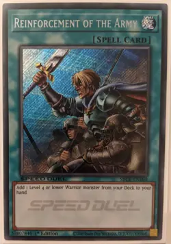 YuGiOh Reinforcement of the Army Secret Rare 1st Edition SBCB-EN160 Speed Duel - Image 1