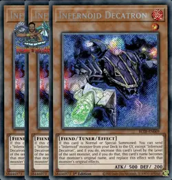 Yugioh! 3x Infernoid Decatron BLTR-EN069 Secret Rare 1st Ed NM - Image 1