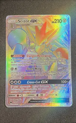 POKEMON CARD 2018 SCIZOR GX FULL ART SECRETRARE 175/168 S&M CELESTIAL STORM - Image 1