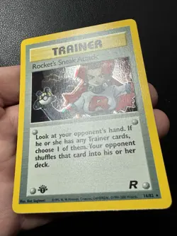 Rocket's Sneak Attack 16/82 1st Edition Holo Team Rocket Pokemon Card TCG NM - Image 3