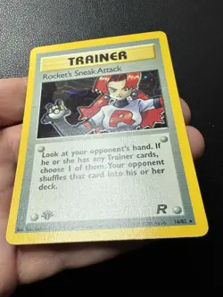 Rocket's Sneak Attack 16/82 1st Edition Holo Team Rocket Pokemon Card TCG NM - Image 4