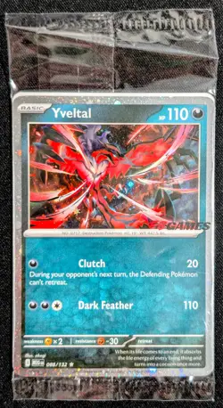 Yveltal 008/132 EB Games Stamp Stamped Mega Evolution Holo Pokemon Promo SEALED - Image 1