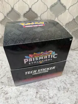 Pokemon TCG: Prismatic Evolutions Tech Sticker Collection Display Box Empty - Image 1