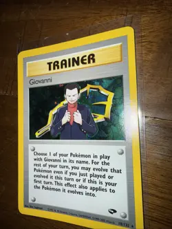 Pokemon TCG NM Giovanni Holo Unlimited Gym Challenge 18/132 - Image 2