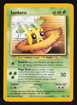 Sunkern 78/111 Neo Genesis WOTC - Pokemon EXC BUY 2 CARDS GET 1 FREE!! - Image 1