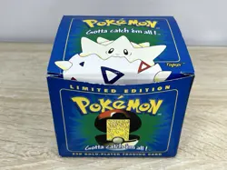 Pokemon 23k Gold Plated Togepi Burger King 1999 Sealed Pokeball Trading Card - Image 1