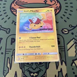Brand New & Sealed Pokemon Card Ash's Pikachu SM108 TCG The Movie I Choose You - Image 1