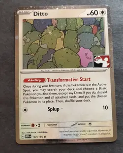 Ditto 132/165 Prize Pack Series 151 Version Holo Pokemon Tcg Card Near Mint - Image 1