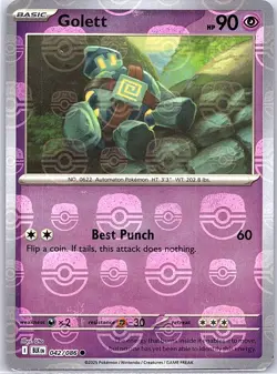 Golett (Master Ball) 042/086 SV: Black Bolt - Pokemon Card - NM - Image 1