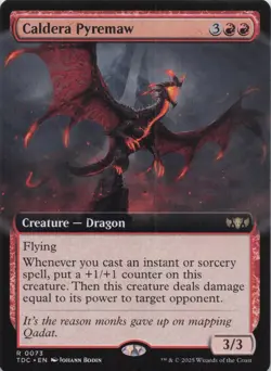 Caldera Pyremaw (Extended Art) Tarkir Dragonstorm Regular Rare #73 NM MTG - Image 1